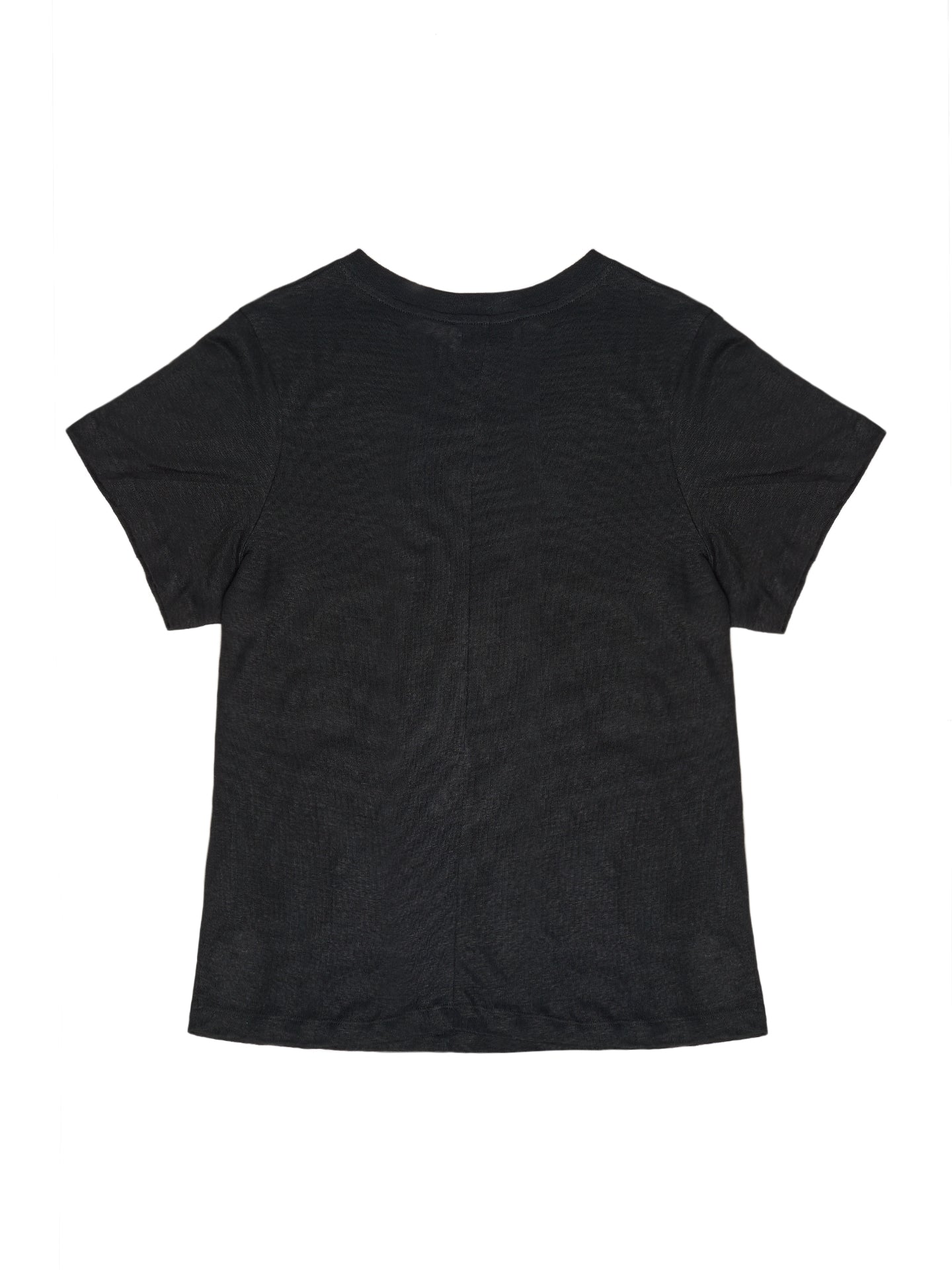 Leinen T-Shirt - schwarz
