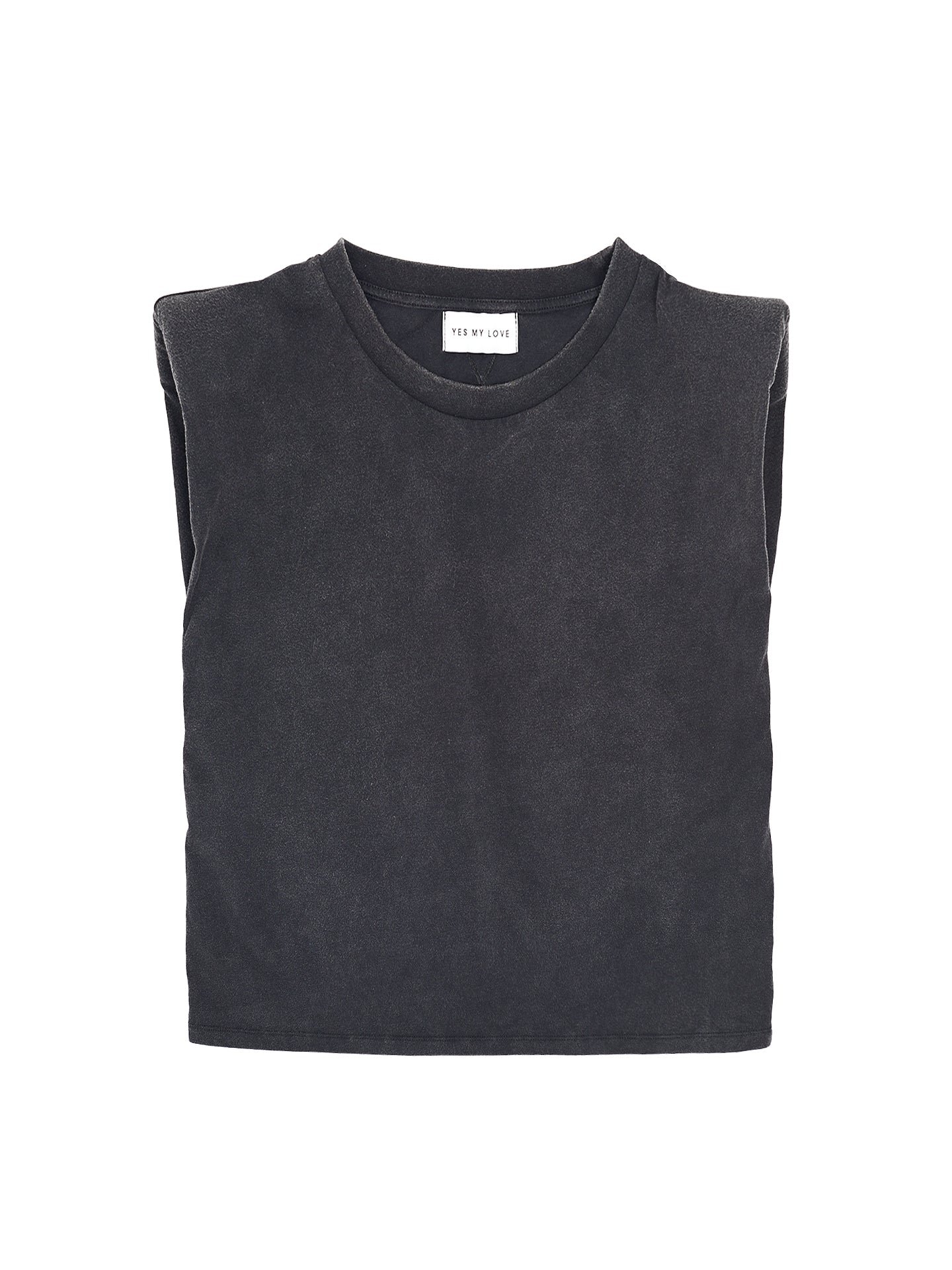 YES MY LOVE - TShirt - Vintage Black - Woman - Schulterpolster