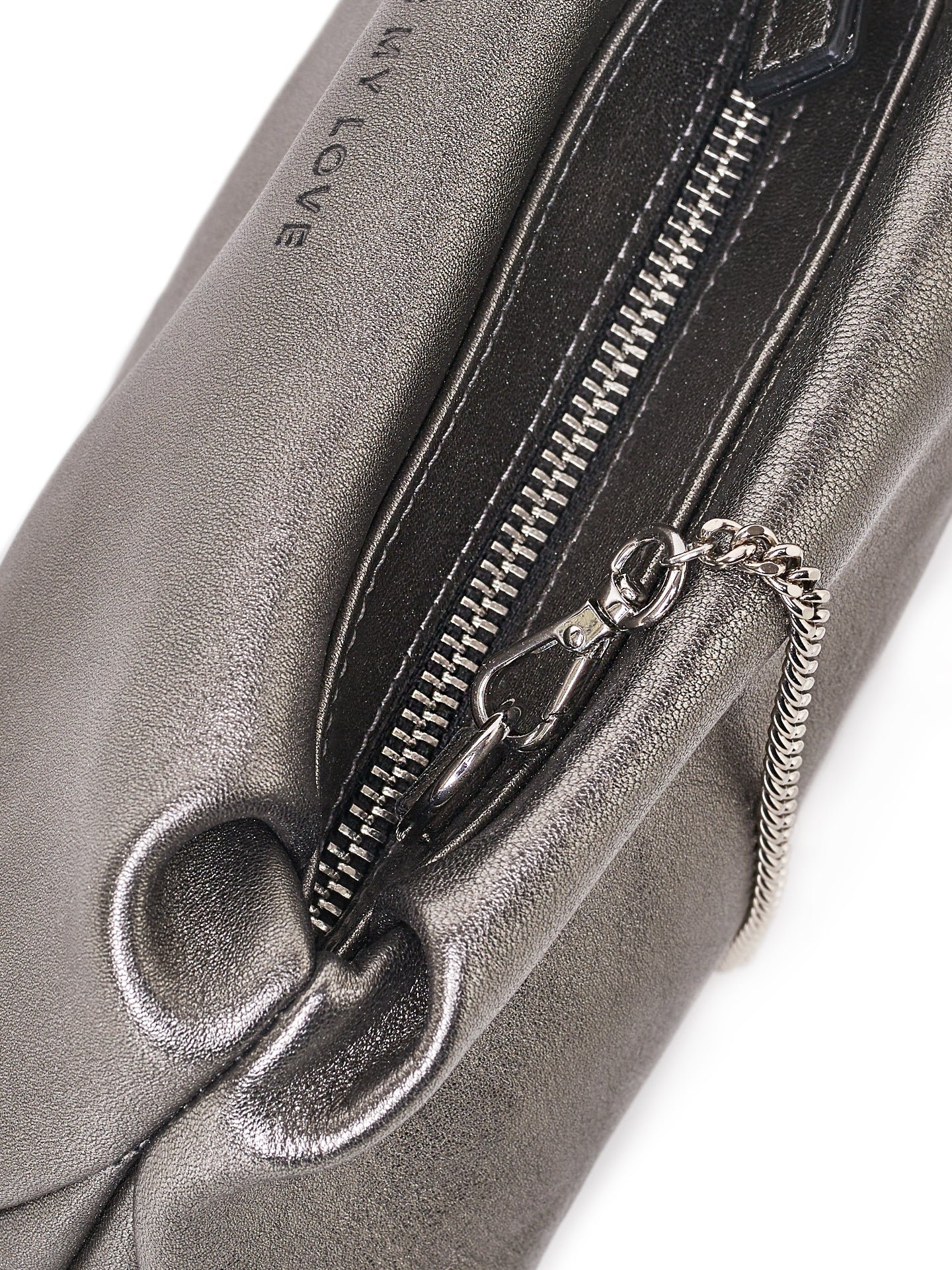 Leder Clutch mini - silber metallic - Archive SALE