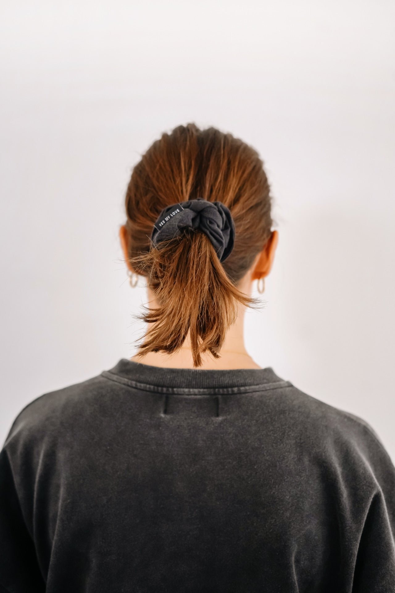 Scrunchies 3er Set - vintage schwarz, mauve, creme