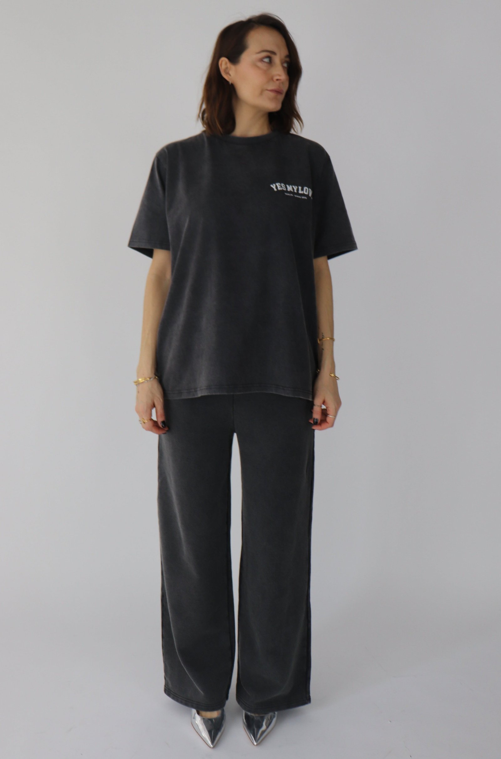 Sweatpants - gerades Bein - Vintage schwarz