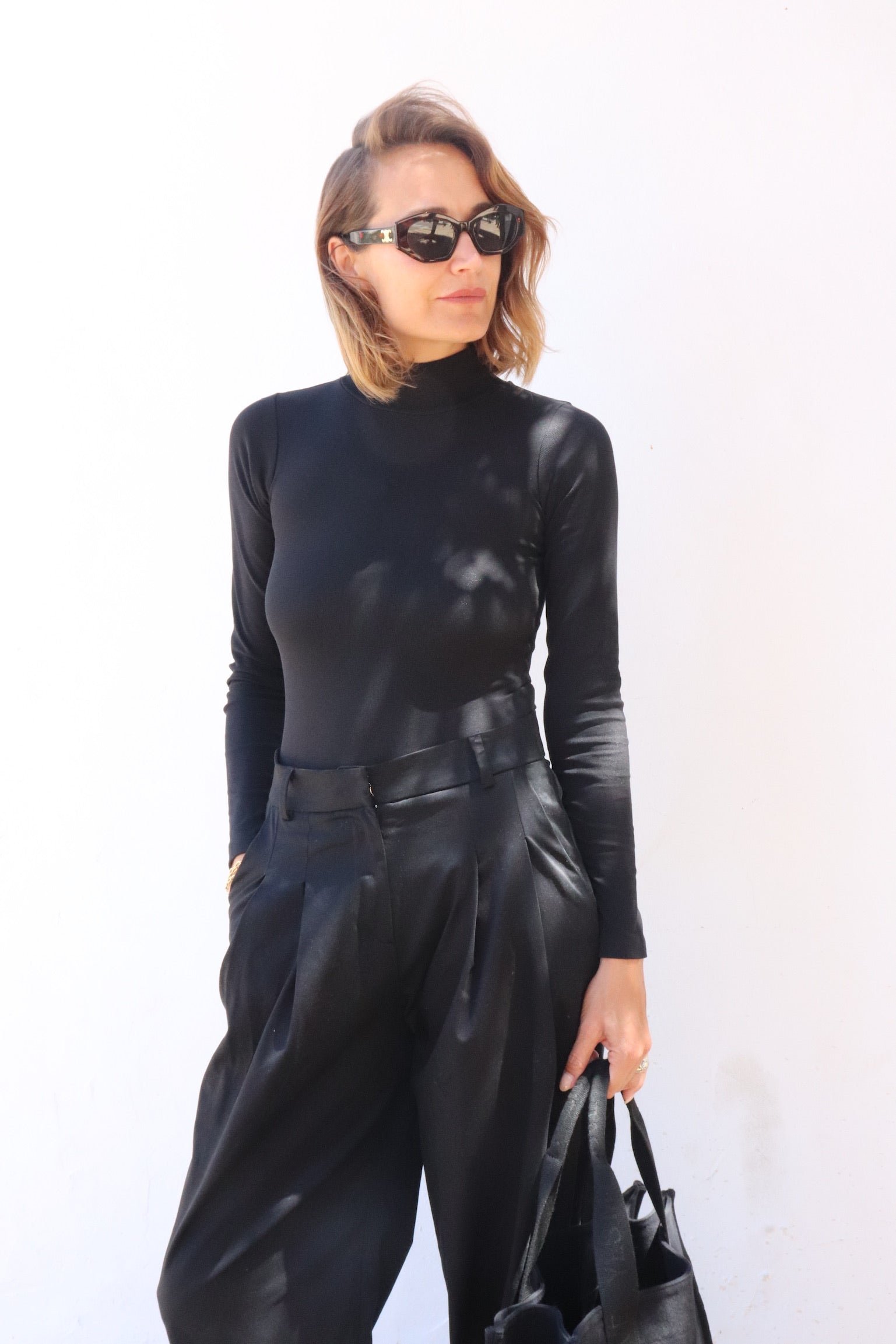 Body mit Rollkragen - schwarz