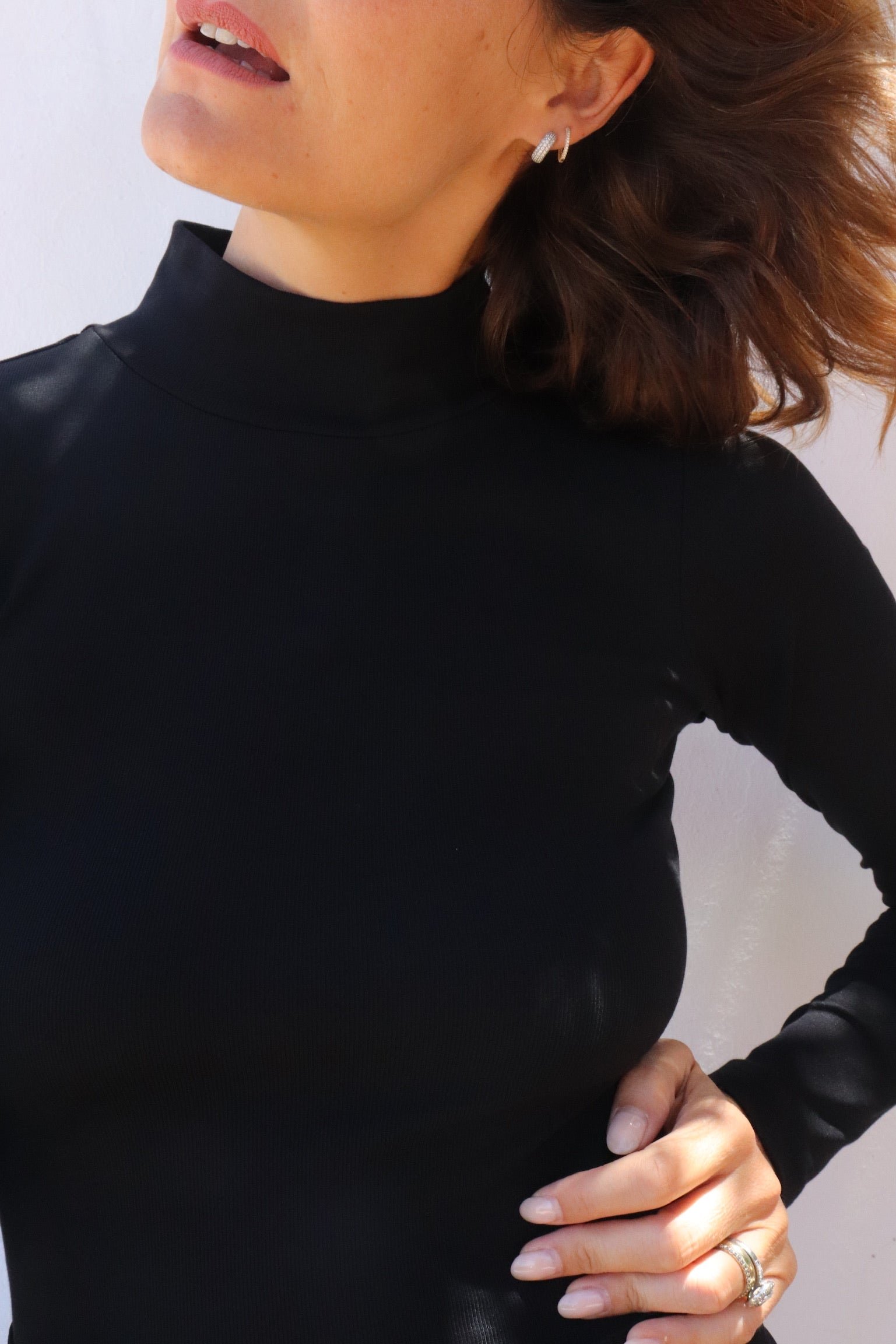 Body mit Rollkragen - schwarz