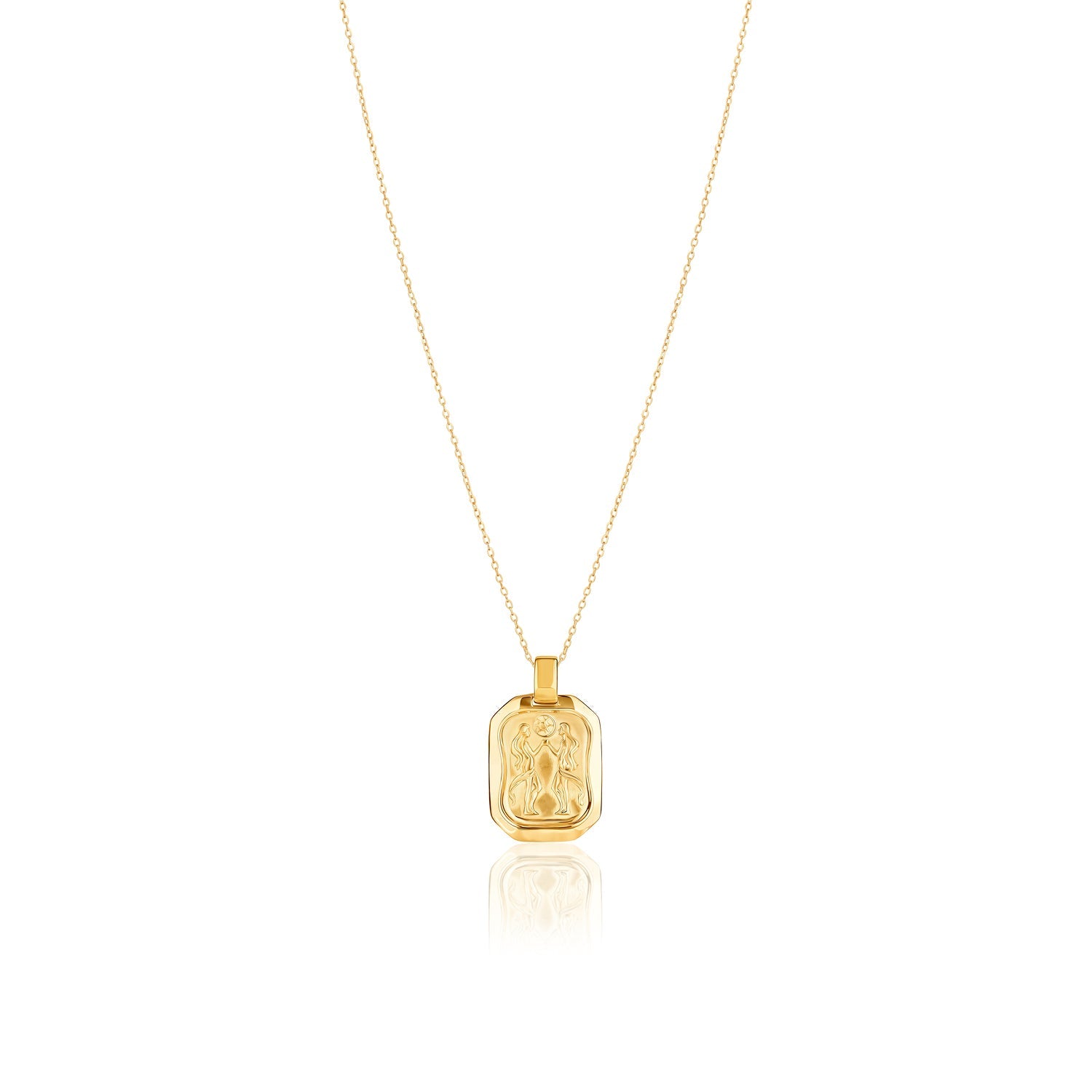 Gemini Pendant Zodiac Birthstone Necklace in Gold