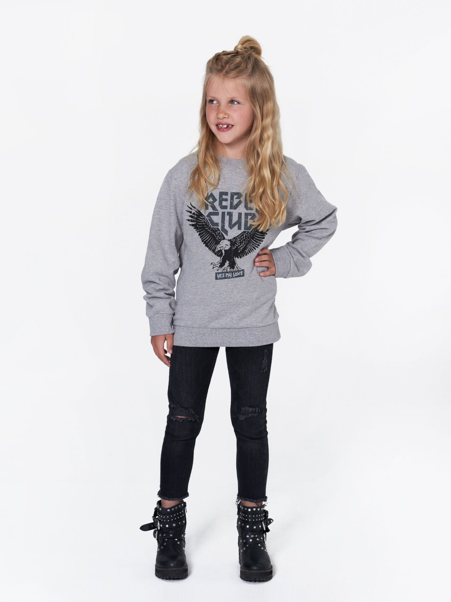 Rebel Club Sweater Kids - grau