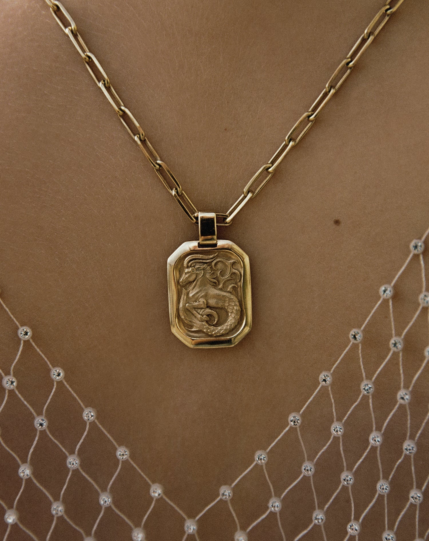 Scorpio Pendant Zodiac Birthstone Necklace in Gold